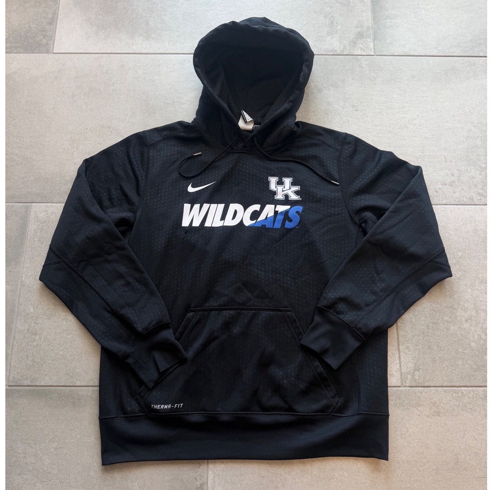 Vintage Nike Therma-FIT Kentucky Wildcats Hoodie Mens L Black Sweatshirt